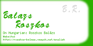balazs roszkos business card
